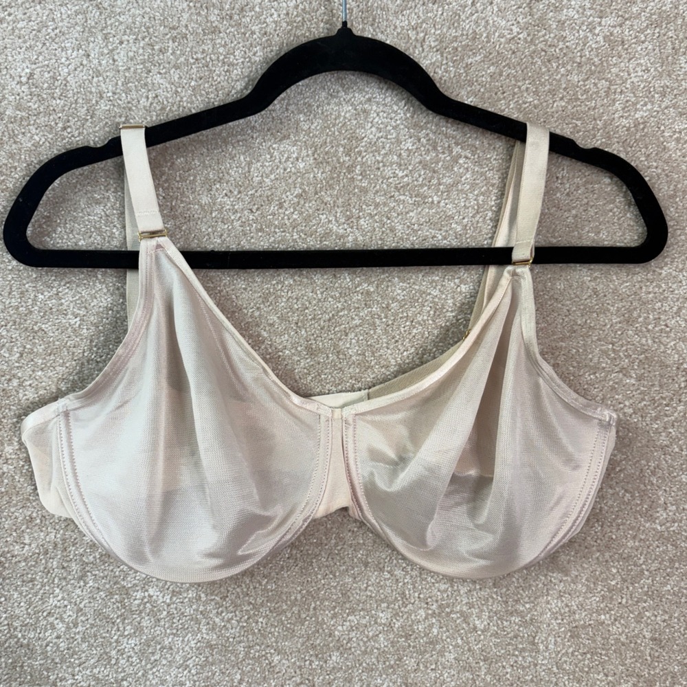 SOMA Minimizer Bra Womens 36DD Beige Unbelievable Underwire Sheer Mesh